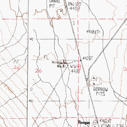 Topographic Map of Basque Well, OR