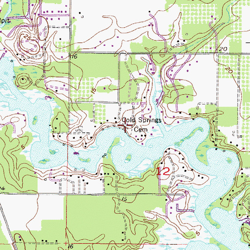 Topographic Map of Cold Springs Cemetery, AL