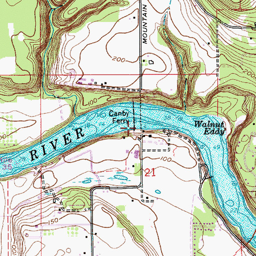 Topographic Map of Shanks Landing (historical), OR