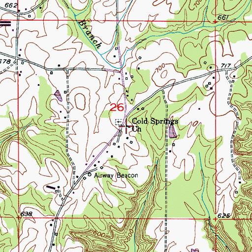 Topographic Map of Cold Springs Missionary Baptist Church, AL