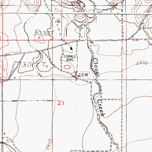 Topographic Map of Westfall Cemetery, OR