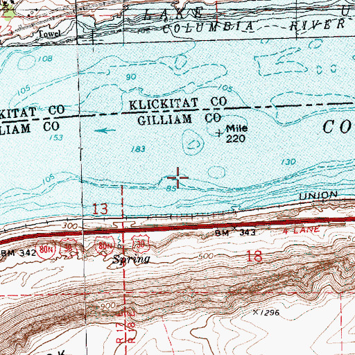 Topographic Map of Indian Rapids (historical), OR