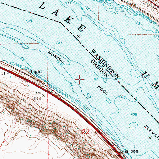 Topographic Map of Squally Hook Rapids, OR