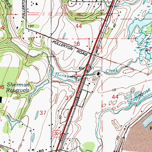 Topographic Map of Honeyman (historical), OR