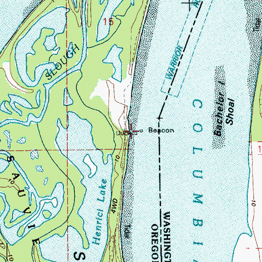 Topographic Map of Duck Club Light, OR