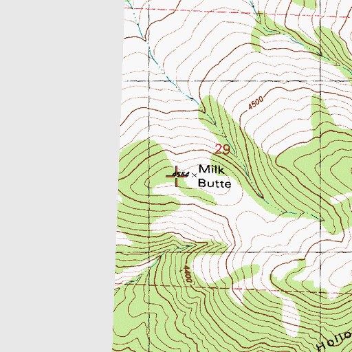 Topographic Map of Milk Butte, OR