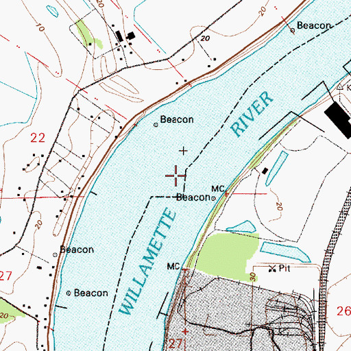 Topographic Map of Post Office Bar (historical), OR