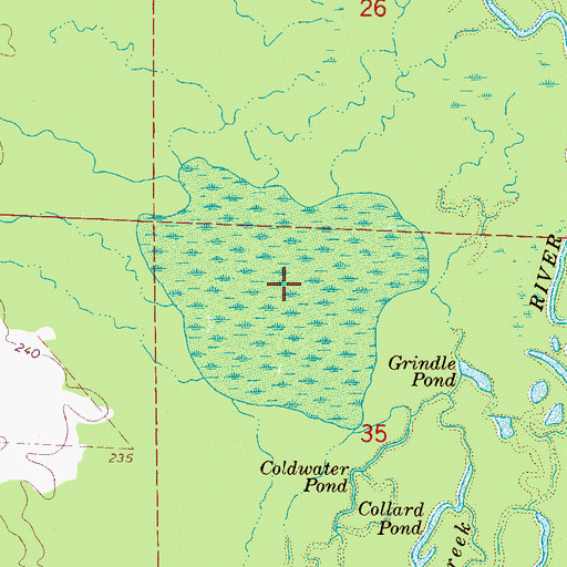 Topographic Map of Coldwater Pond, AL