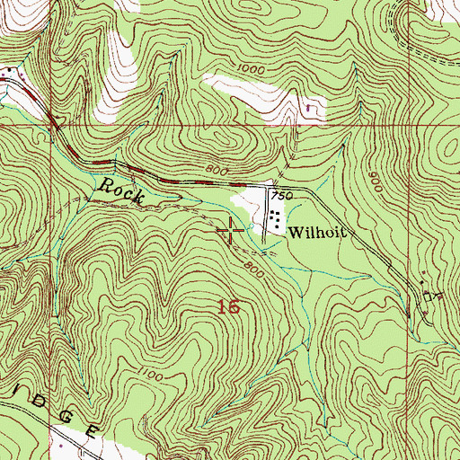 Topographic Map of Wilhoit Mineral Springs, OR