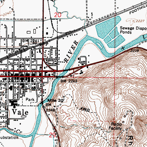 Topographic Map of Vale Hot Springs, OR