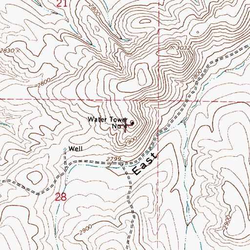 Topographic Map of Water Tower Number Four, OR