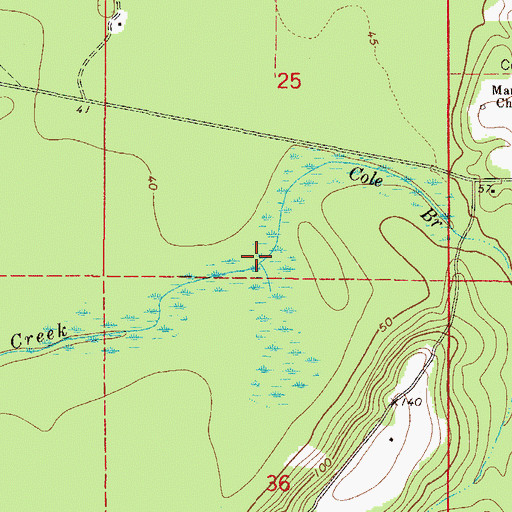 Topographic Map of Cole Branch, AL