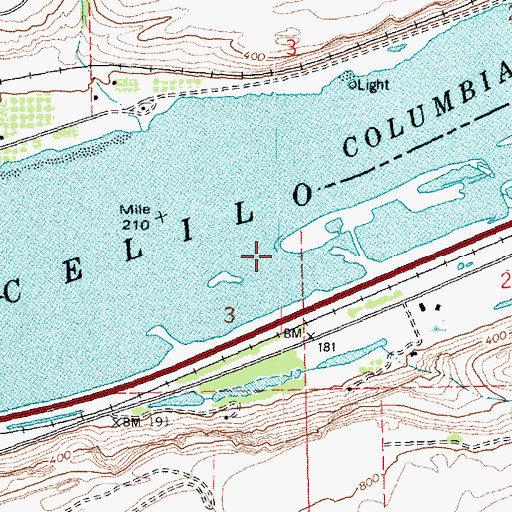 Topographic Map of Maryhill Ferry (historical), OR