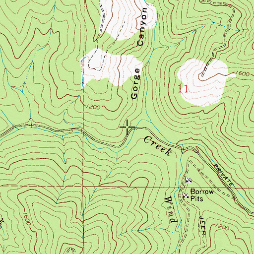Topographic Map of Gorge Canyon, OR