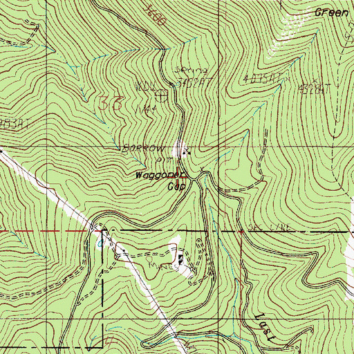 Topographic Map of Waggoner Gap, OR
