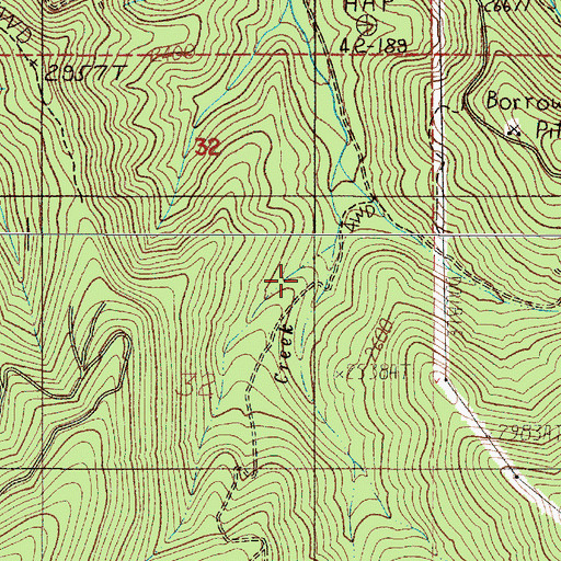 Topographic Map of Miser Mine, OR