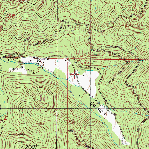 Topographic Map of Quartzmill Mine, OR