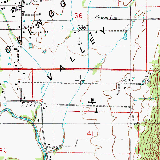 Topographic Map of Harris Reservoir, OR