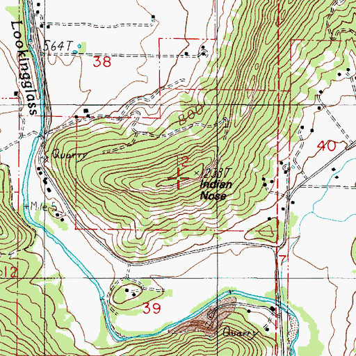 Topographic Map of Indian Nose, OR