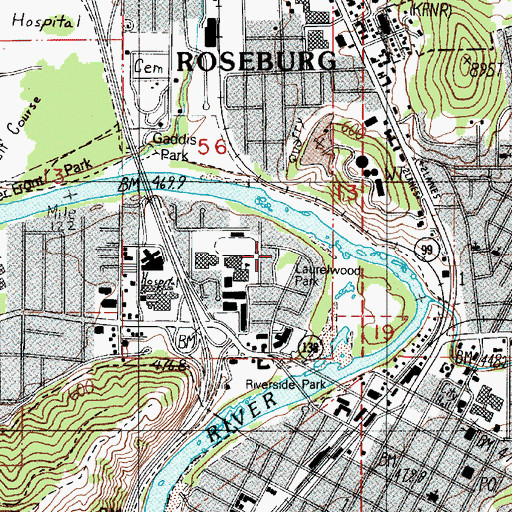 Topographic Map of Laurelwood Park, OR