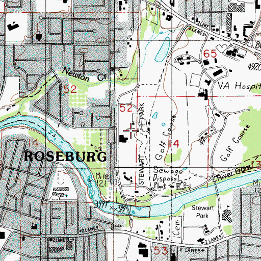 Topographic Map of Stewart Park, OR