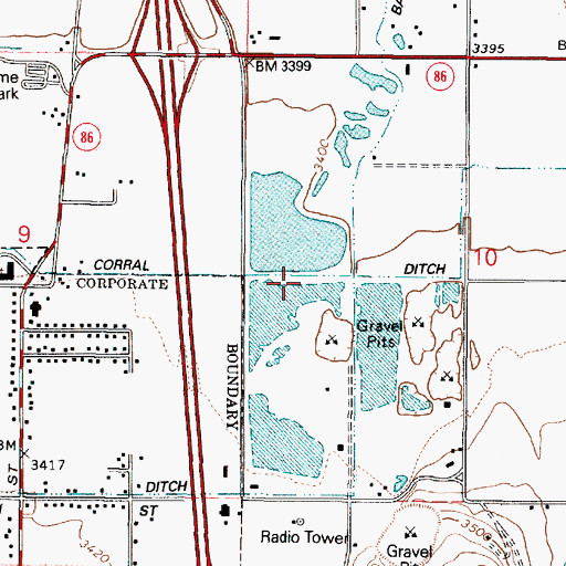Topographic Map of Corral Ditch, OR