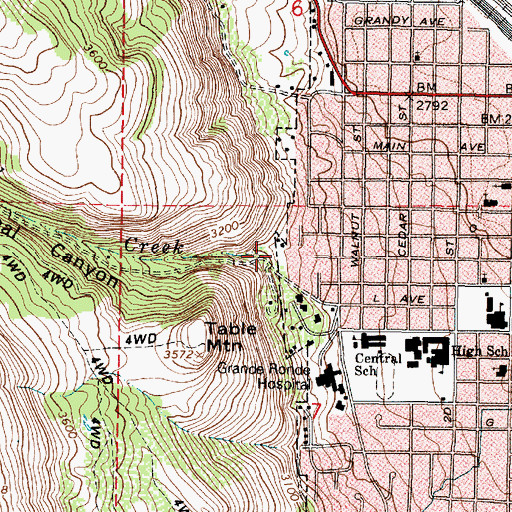 Topographic Map of Deal Creek, OR
