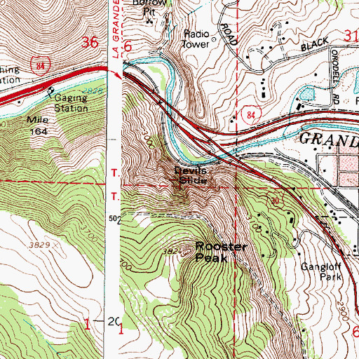 Topographic Map of Devils Slide, OR