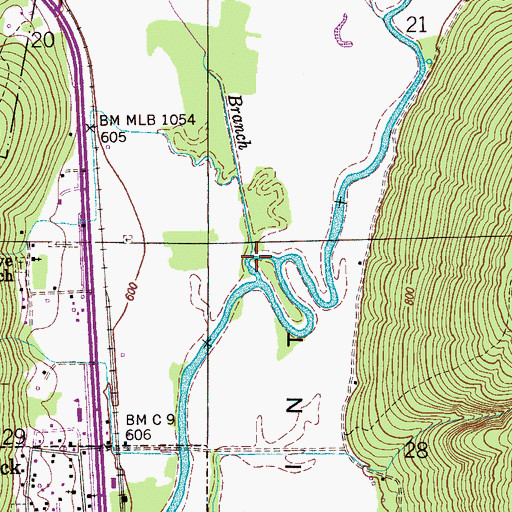 Topographic Map of Cole Spring Branch, AL
