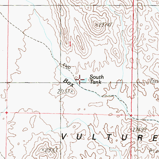 Topographic Map of South Tank, AZ