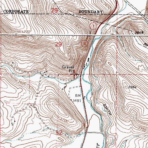 Topographic Map of Griffin Gulch, OR