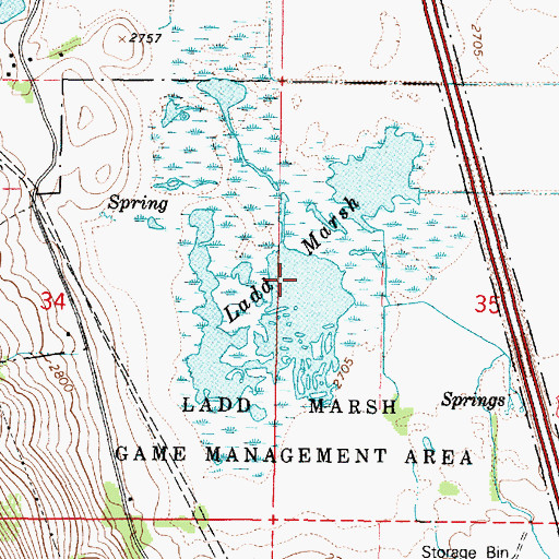 Topographic Map of Ladd Marsh, OR