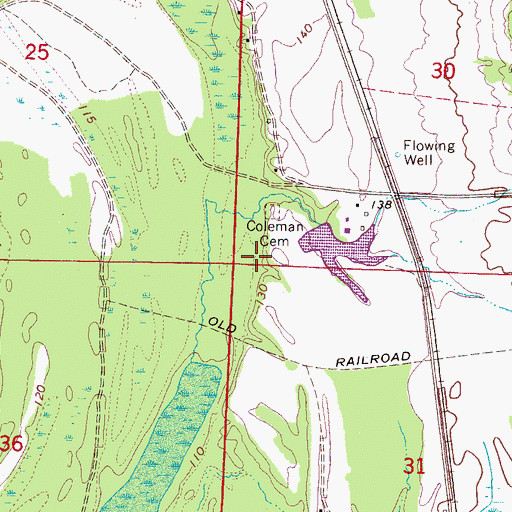 Topographic Map of Coleman Cemetery, AL