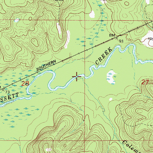 Topographic Map of Coleman Creek, AL