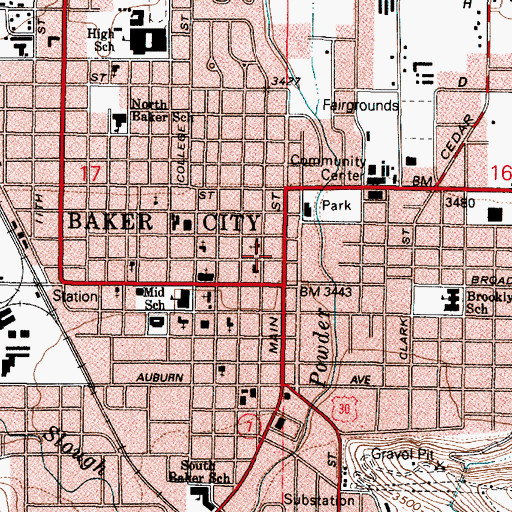 Topographic Map of Saint Francis High School (historical), OR