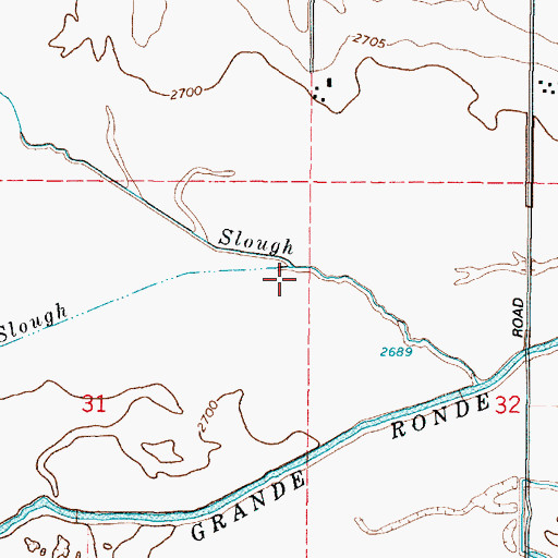 Topographic Map of Wright Slough, OR