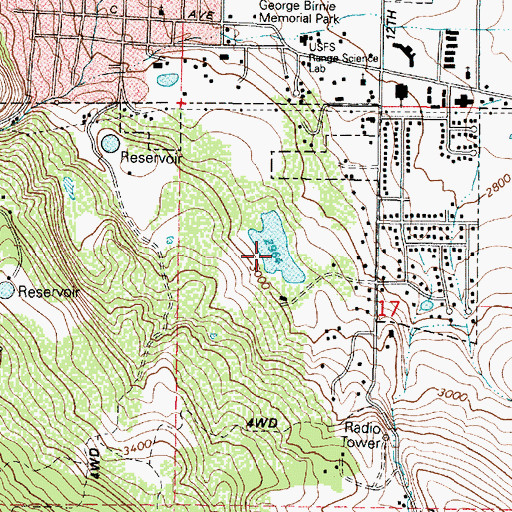 Topographic Map of Spence Reservoir, OR