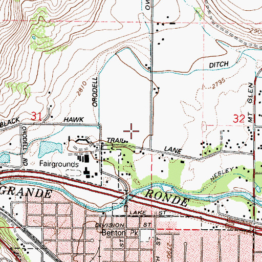 Topographic Map of Paddy Lots Springs, OR