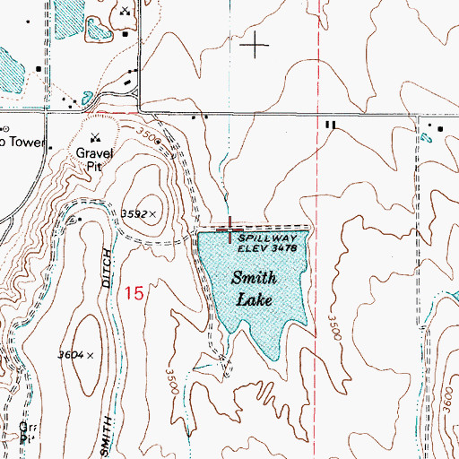Topographic Map of Smith Lake Dam, OR