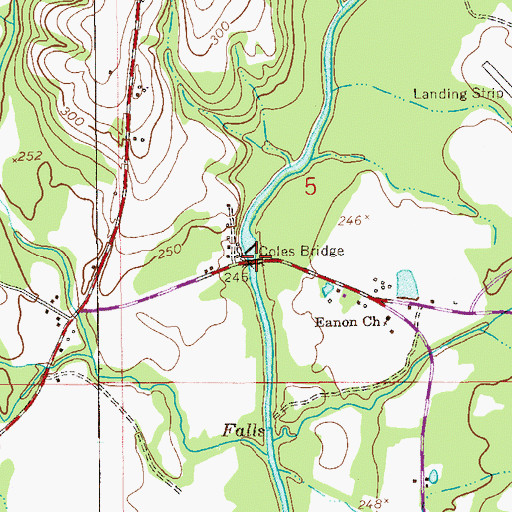 Topographic Map of Coles Bridge, AL