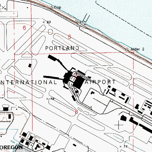 Topographic Map of Airport Mall Post Office, OR