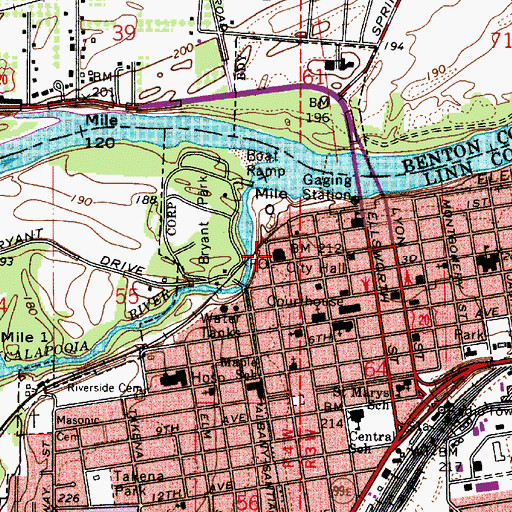Topographic Map of Albany Post Office, OR