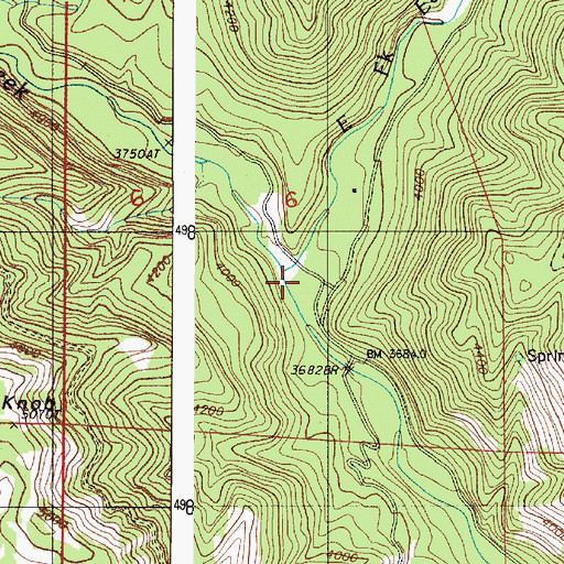 Topographic Map of Anthony Post Office (historical), OR