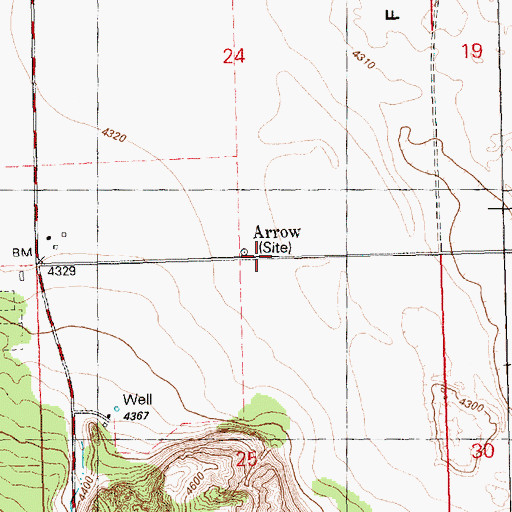 Topographic Map of Arrow Post Office (historical), OR