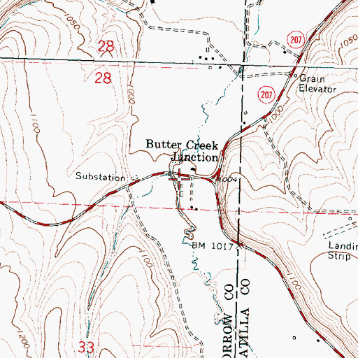 Topographic Map of Atwood Post Office (historical), OR