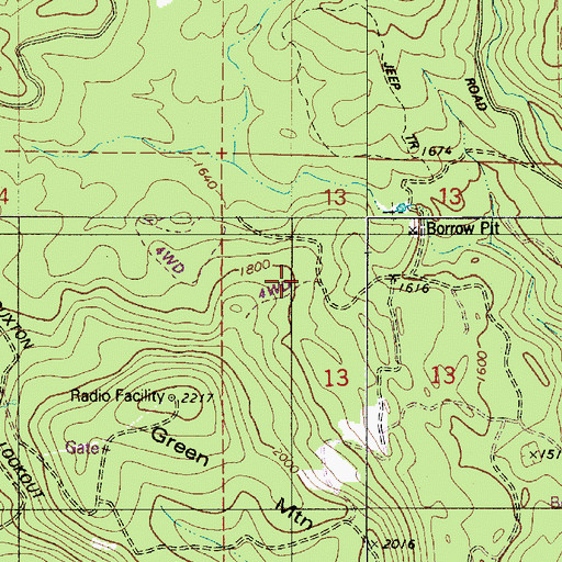 Topographic Map of Bacona Post Office (historical), OR