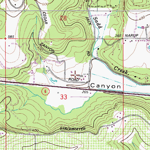 Topographic Map of Bakersfield Post Office (historical), OR