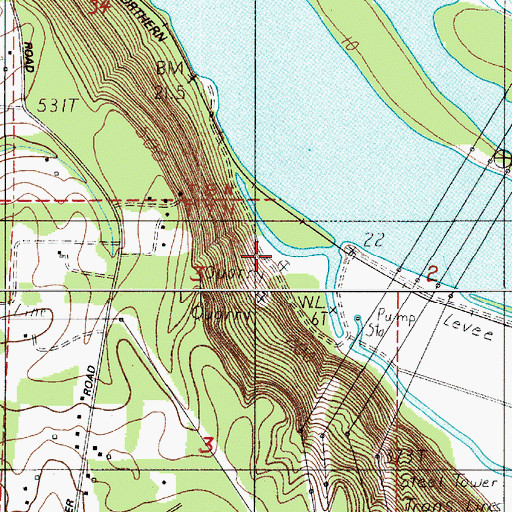 Topographic Map of Beaver Landing Post Office (historical), OR