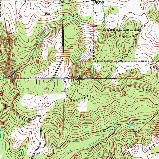Topographic Map of Beaver Post Office (historical), OR