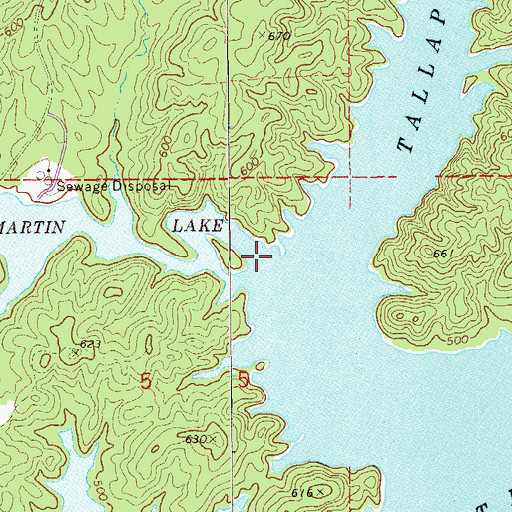 Topographic Map of Coley Creek, AL